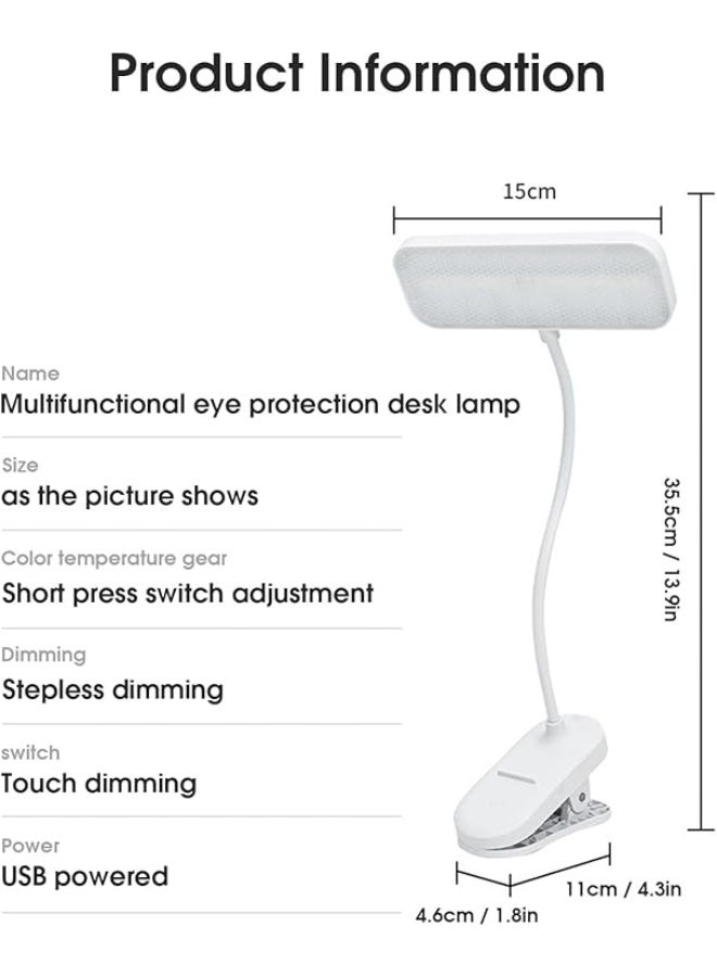 Arabest 3 Modes Touch Dimming USB Dimming Clip Table Lamp Student Dormitory Learning Study Table Light Bedside Flexo Lamps，800mAh，Rechargeable desk lamp - Image 4